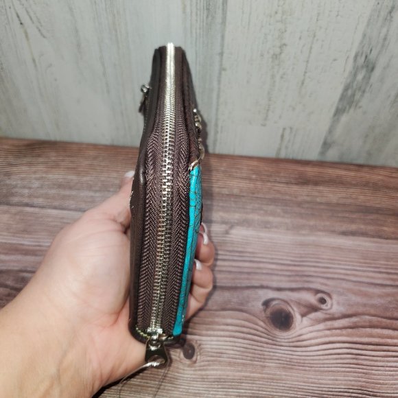 🛑🚨SOLD🚨🛑💞Turquoise bling conceal carry purse/wallet - Picture 10 of 11